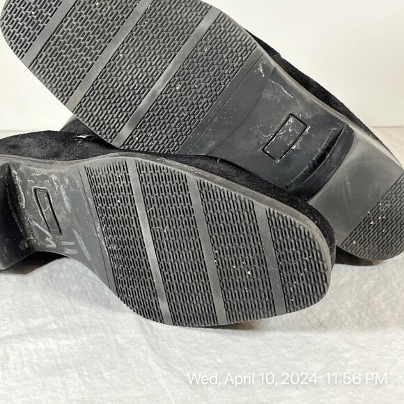 La Canadienne Black Suede Double Side Zipper Rubber Sole Bootie Size 9 - Picture 8 of 8